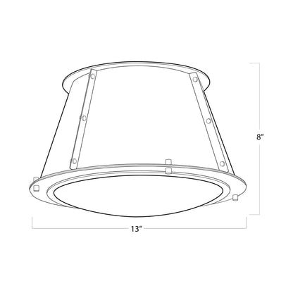 French Flush Mount Ceiling Light - line drawing.