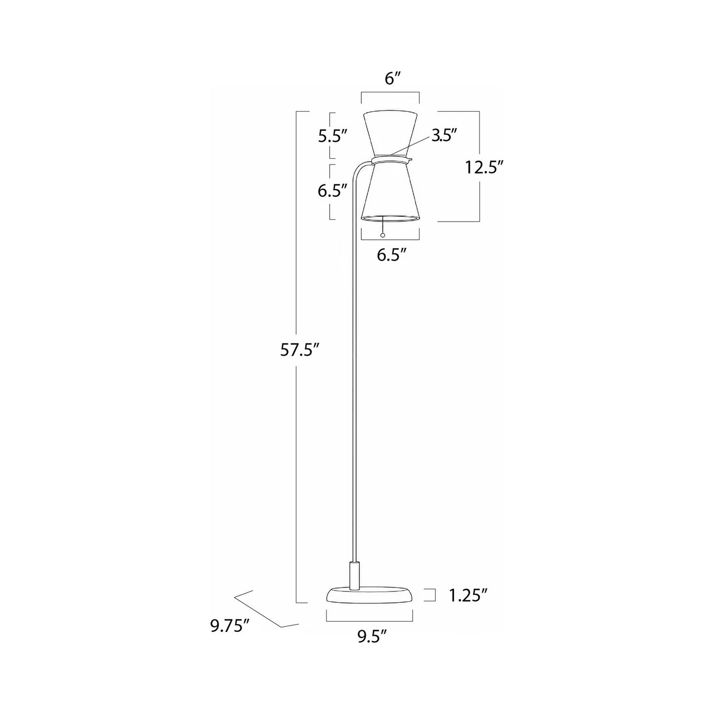 Gable Floor Lamp - line drawing.