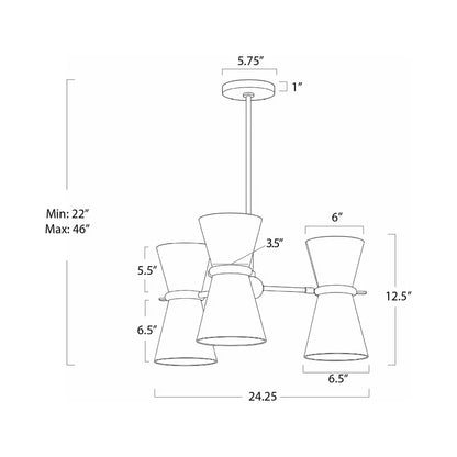 Gable Pendant Light - line drawing.