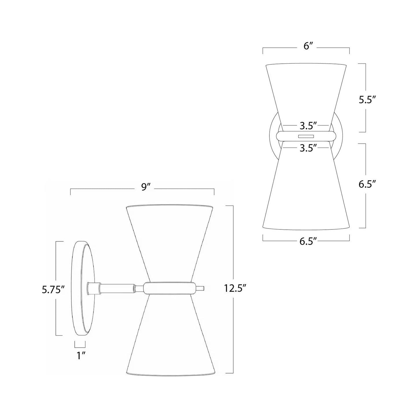 Gable Wall Light - line drawing.