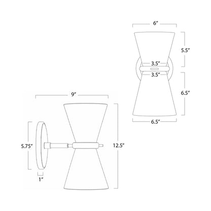 Gable Wall Light - line drawing.