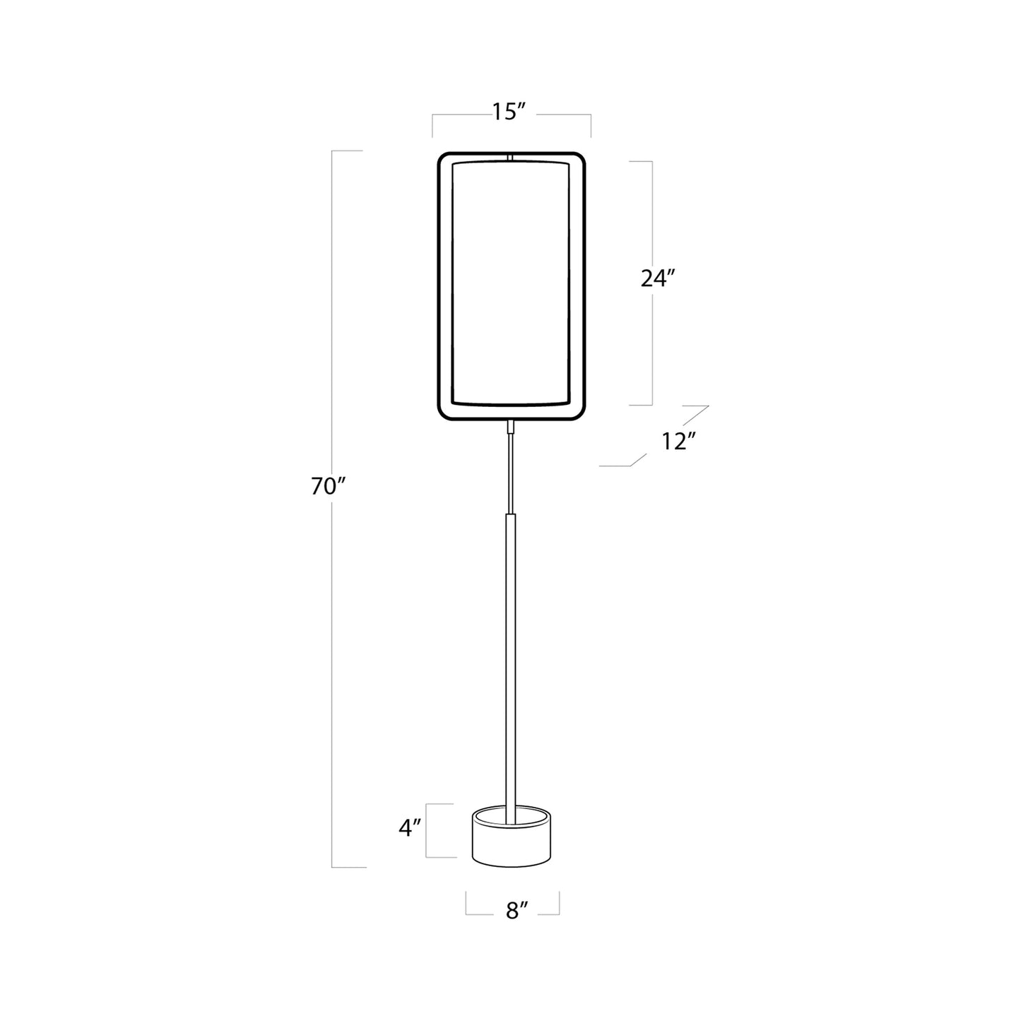 Geo Floor Lamp - line drawing.