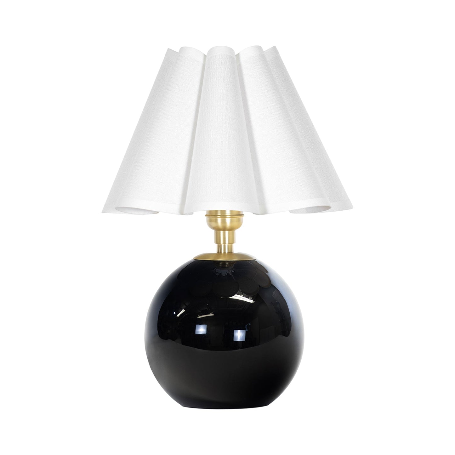 Giorgio Table Lamp in Natural Brass/Black/Linen.