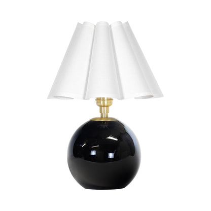 Giorgio Table Lamp in Natural Brass/Black/Linen.
