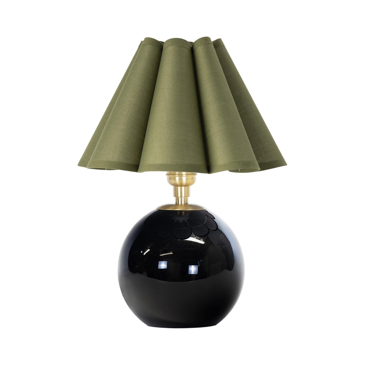 Giorgio Table Lamp in Natural Brass/Black/Olive.