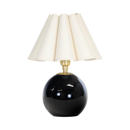Giorgio Table Lamp in Natural Brass/Black/Oyster.