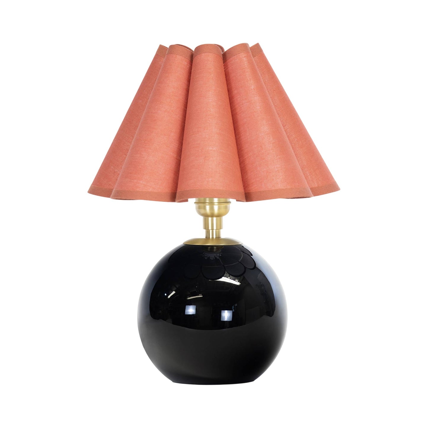 Giorgio Table Lamp in Natural Brass/Black/Wild Poppy.