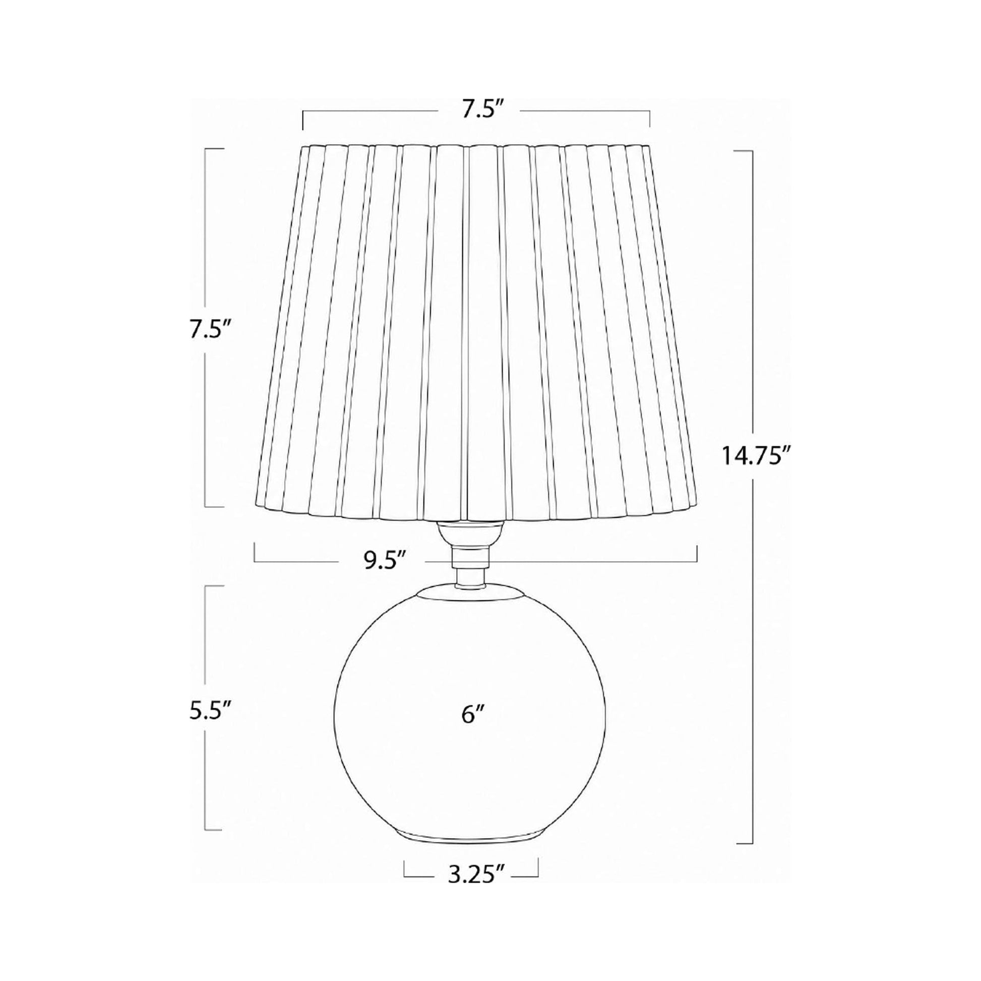 Giorgio Table Lamp - line drawing.