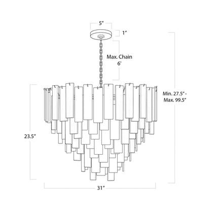 Glacier Chandelier - line drawing.