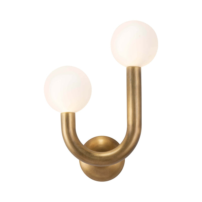 Happy Wall Light in Natural Brass (Left Side).