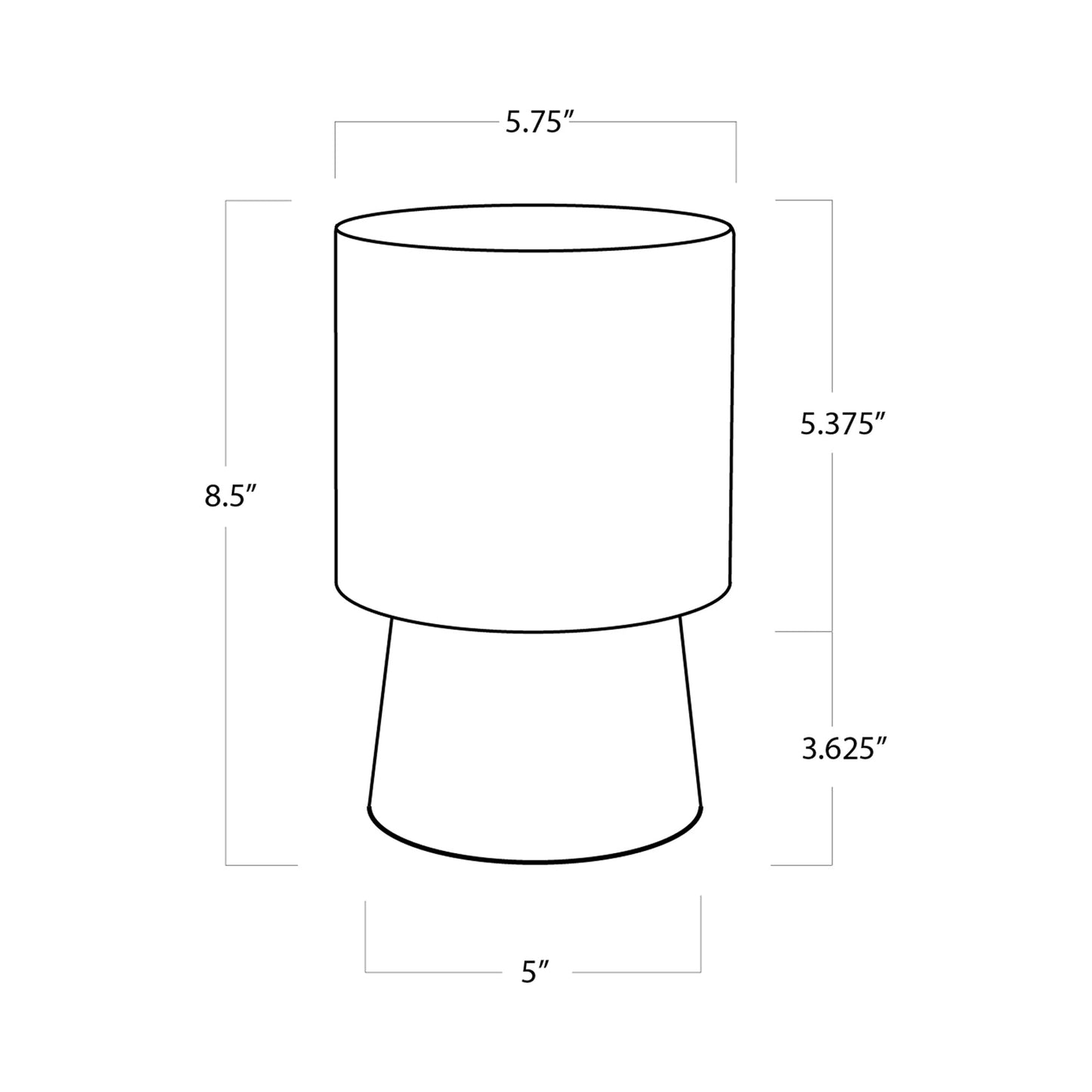 Hazel Table Lamp - line drawing.