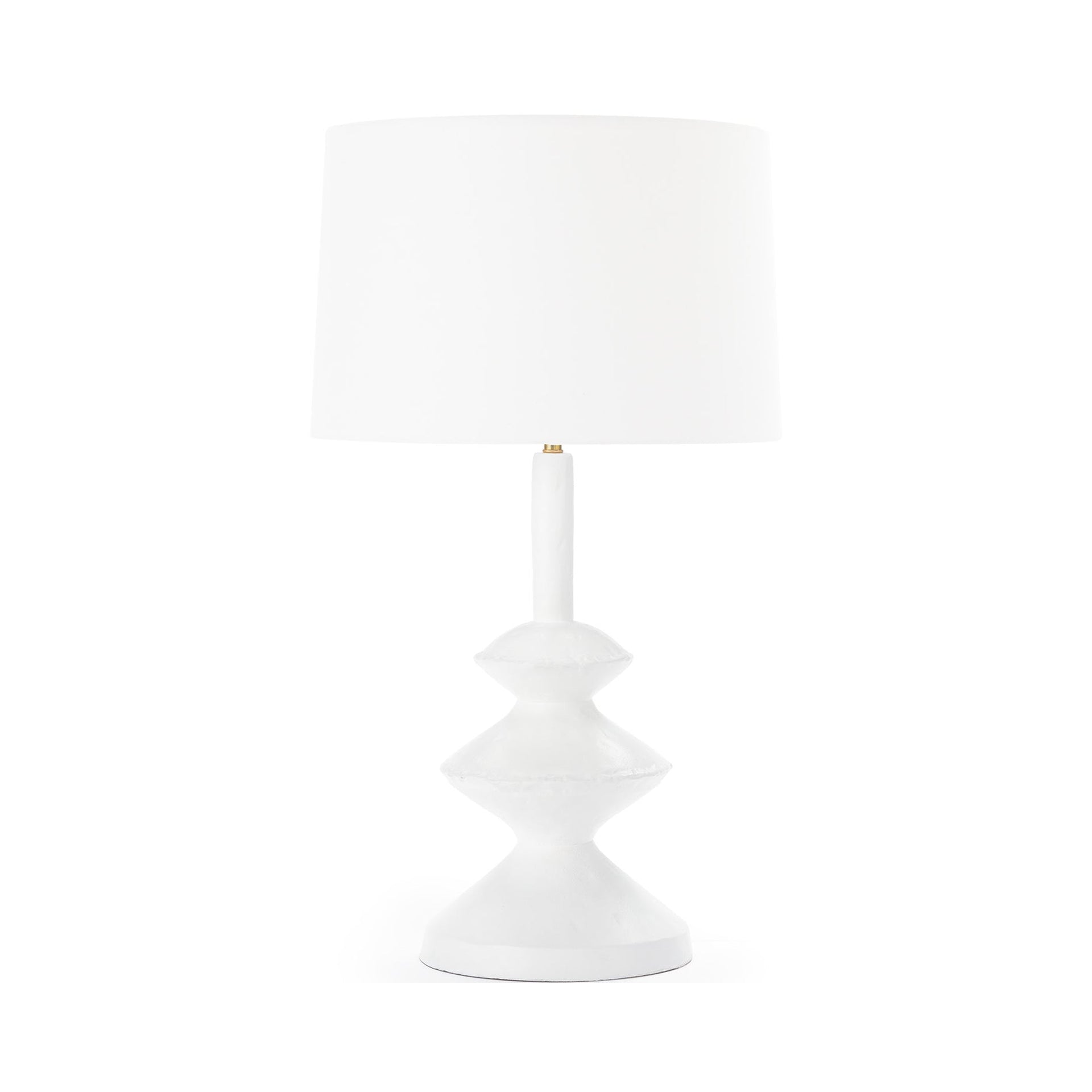 Elegant Hope 28" White Table Lamp with Linen Shade and Brass Accents