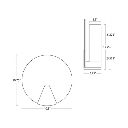 Houston Wall Light - line drawing.