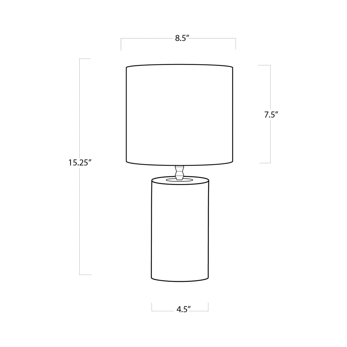 Juliet Table Lamp - line drawing.