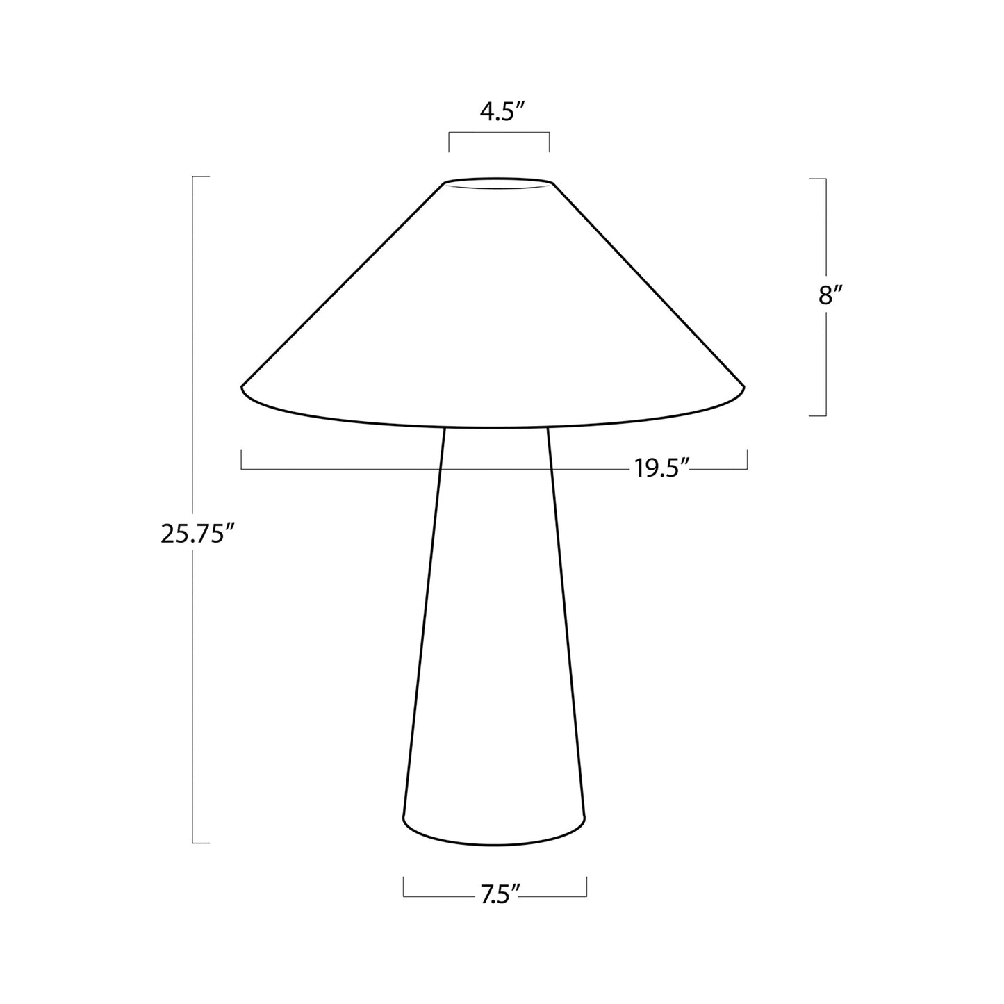 Koda Table Lamp - line drawing.