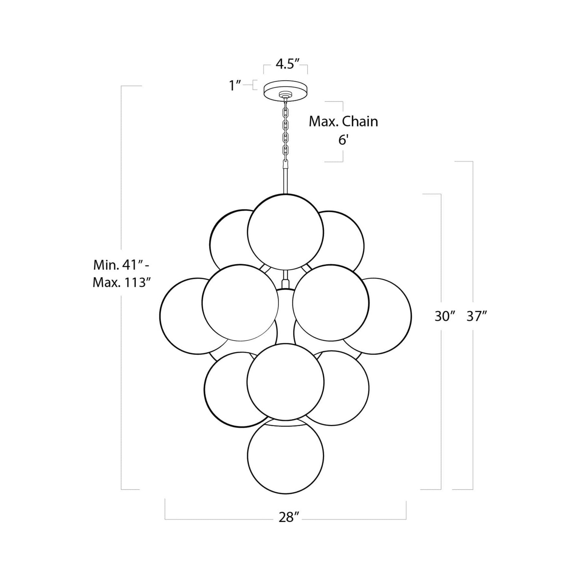 La Dame Chandelier - line drawing.