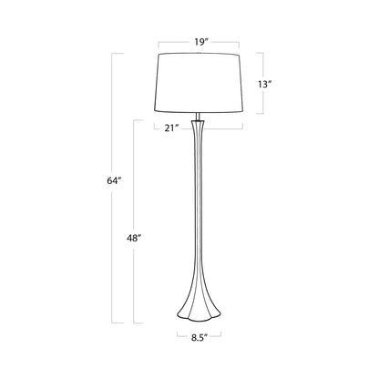 Lillian Floor Lamp - line drawing.