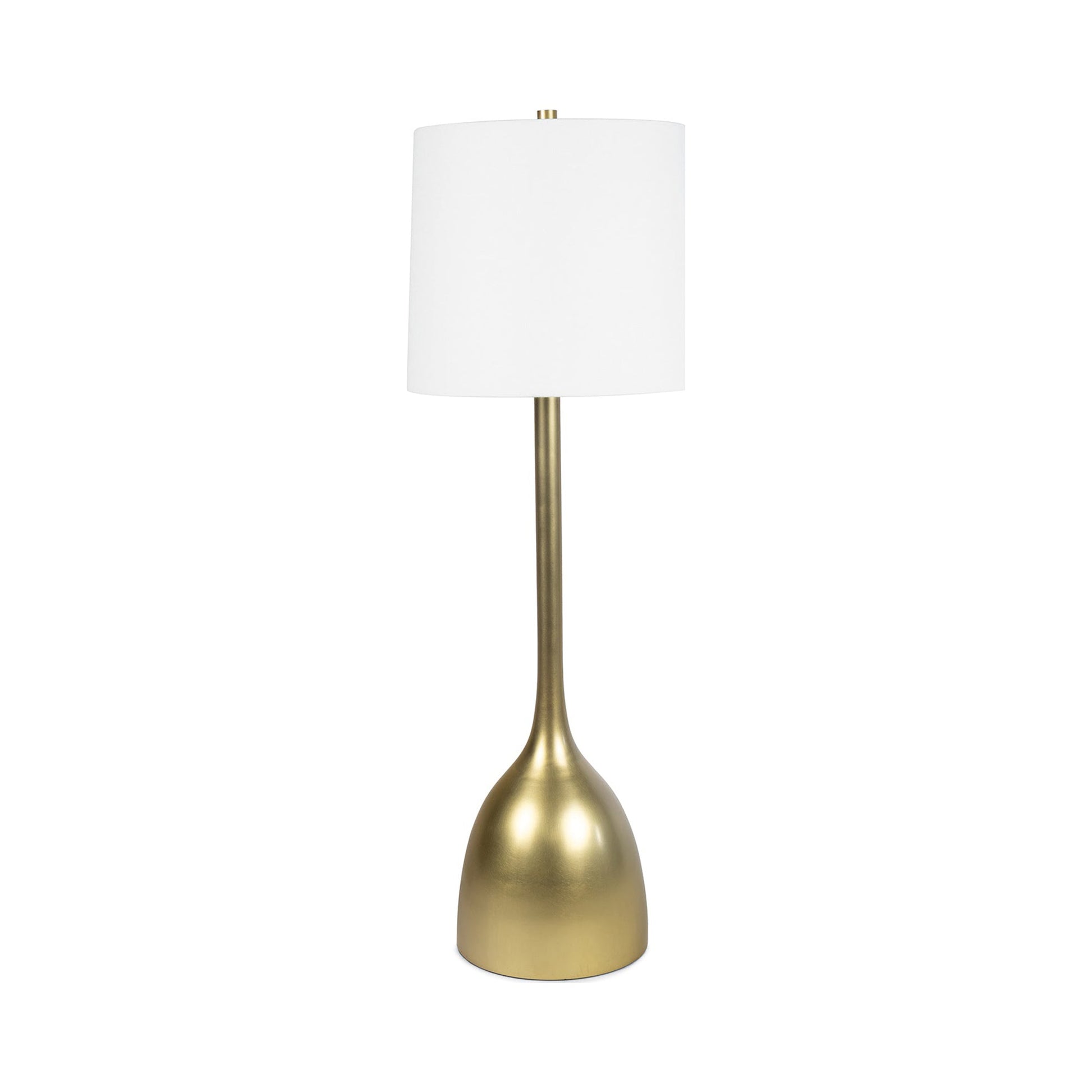 Logan Table Lamp in Natural Brass.