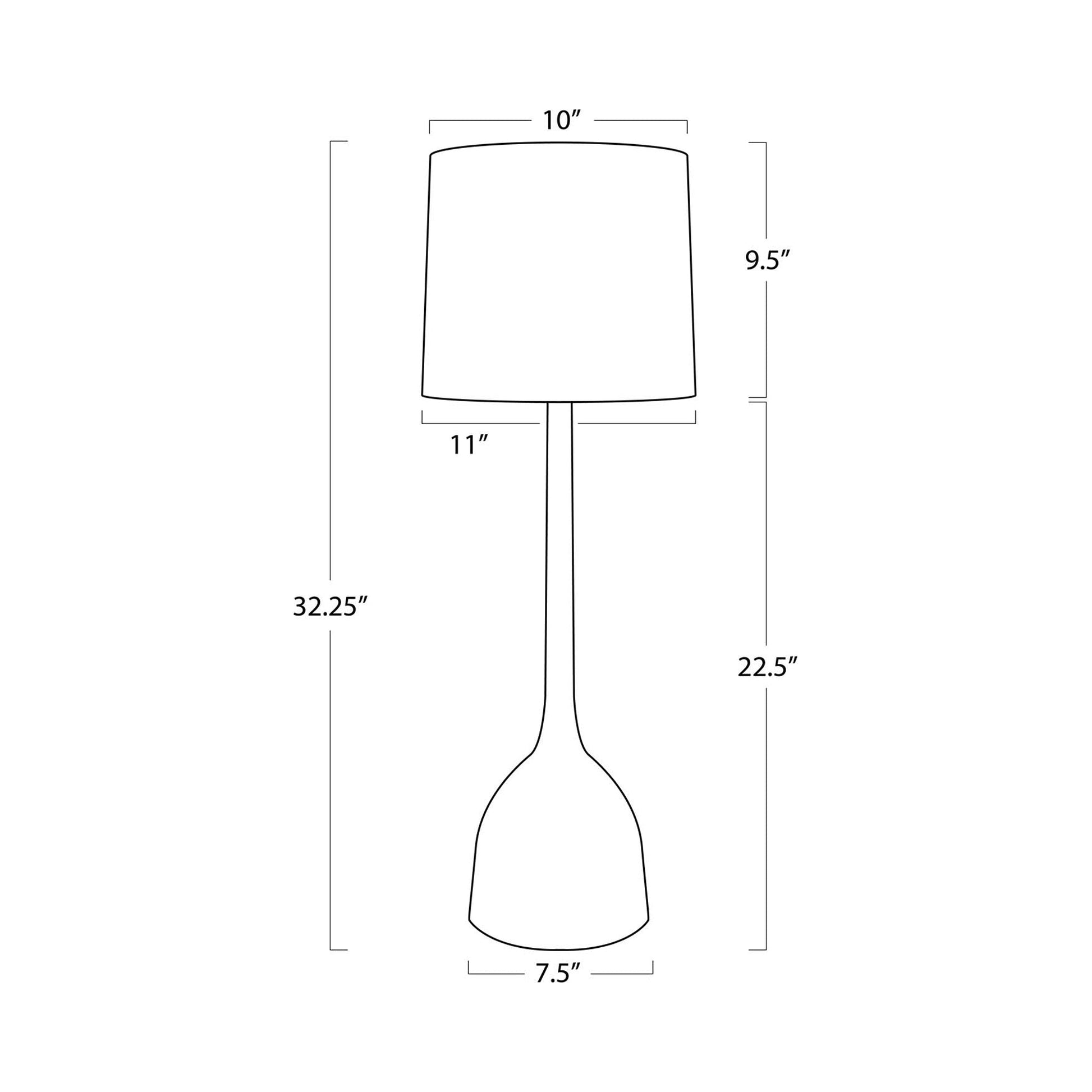 Logan Table Lamp - line drawing.