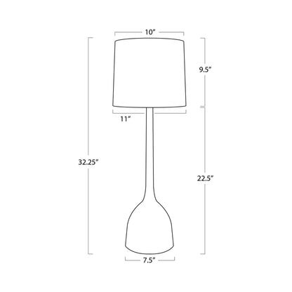 Logan Table Lamp - line drawing.
