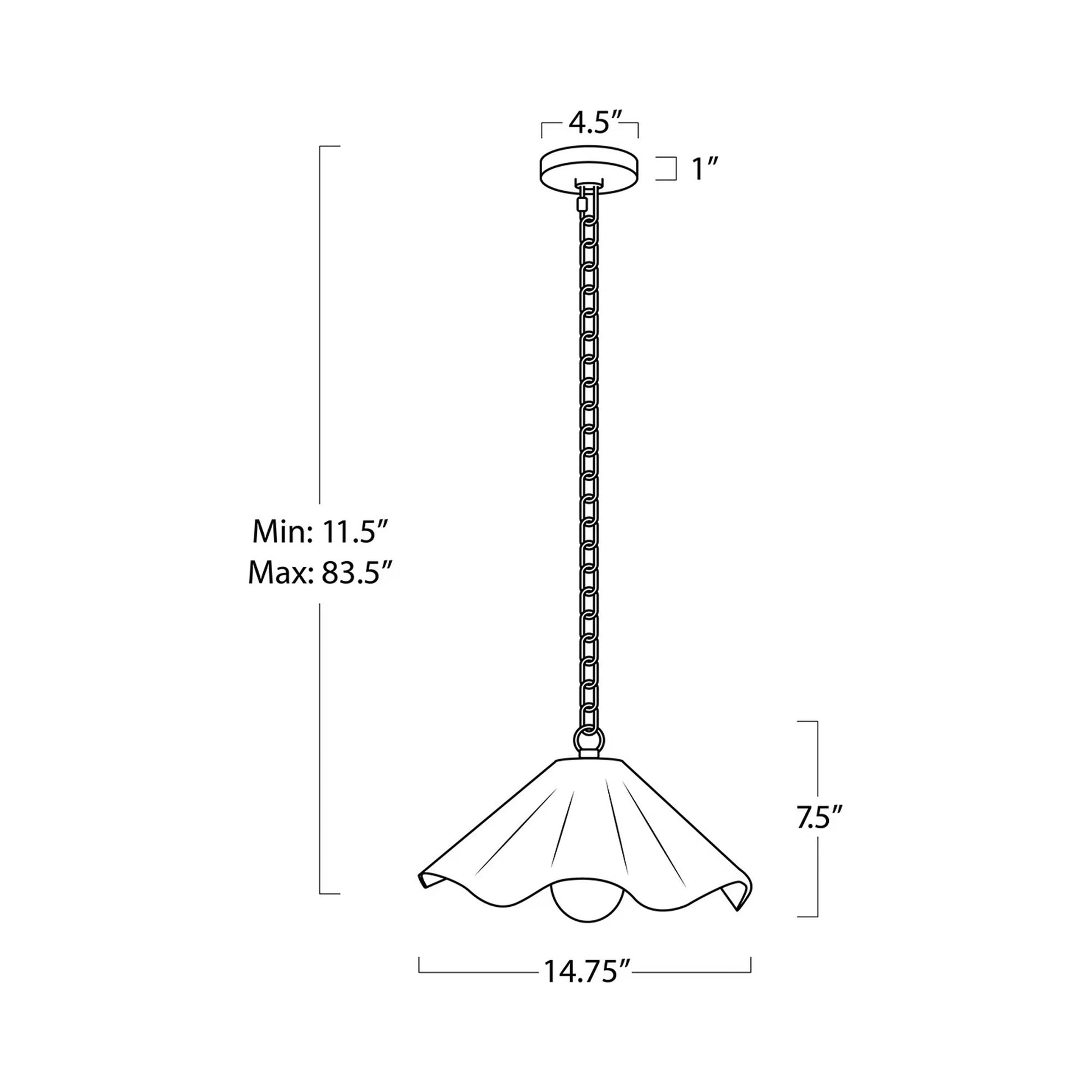 Marisol Pendant Light - line drawing.