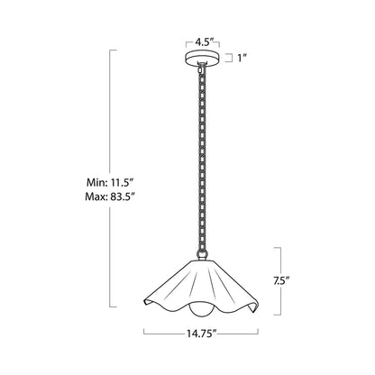 Marisol Pendant Light - line drawing.