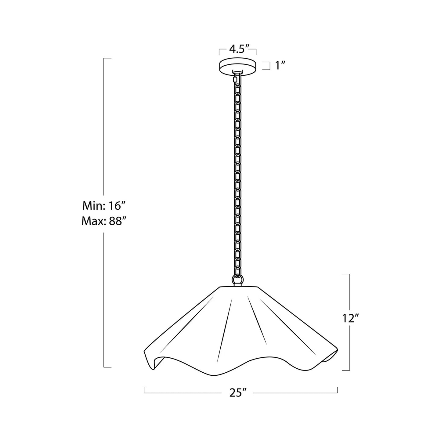 Marisol Pendant Light - line drawing.