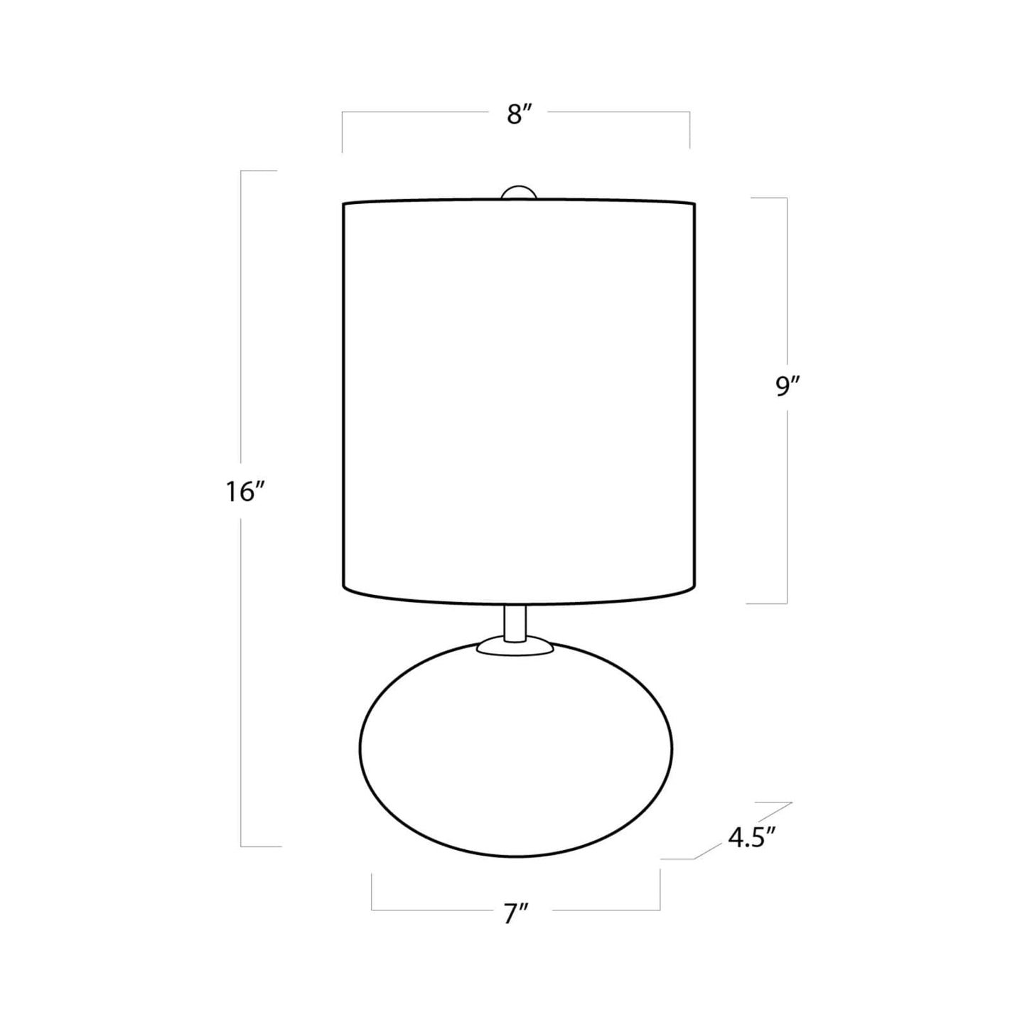 Mini Orb Table Lamp - line drawing.