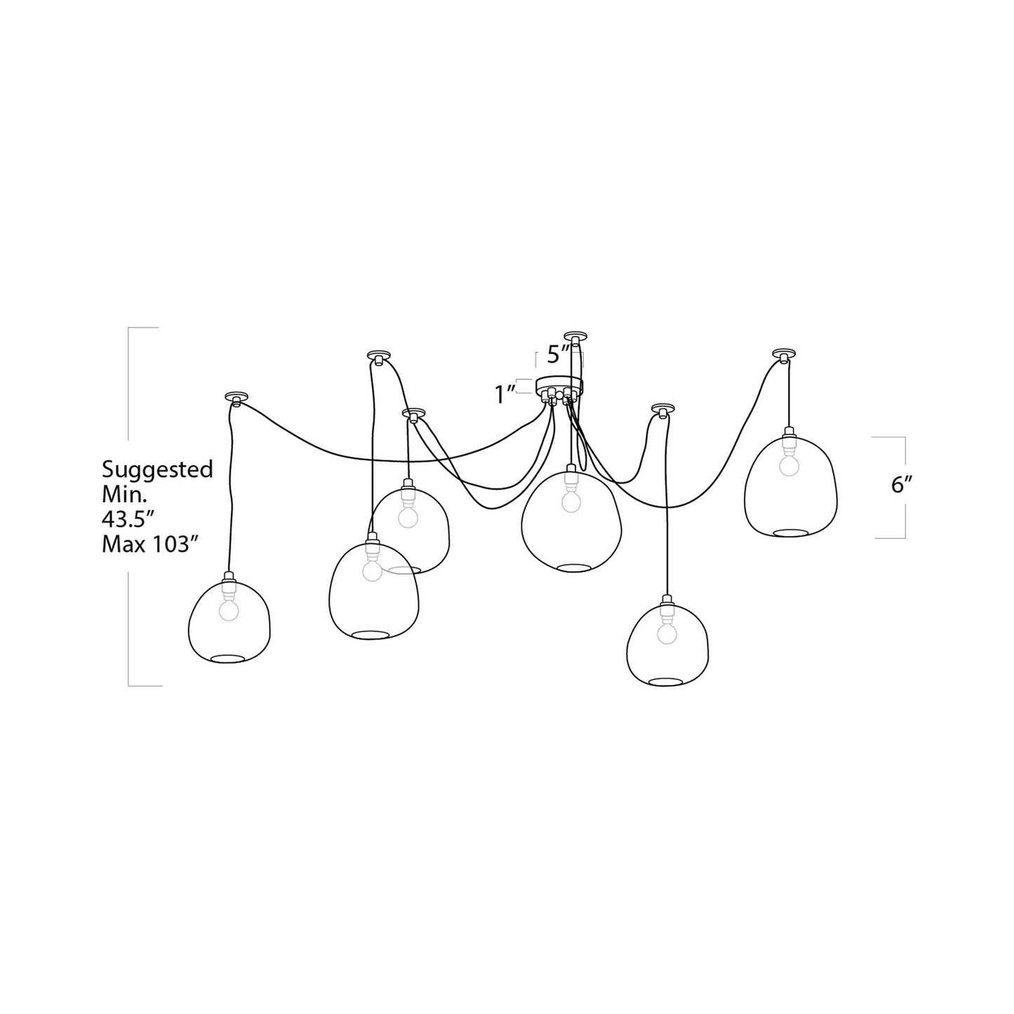 Molten Chandelier - line drawing.