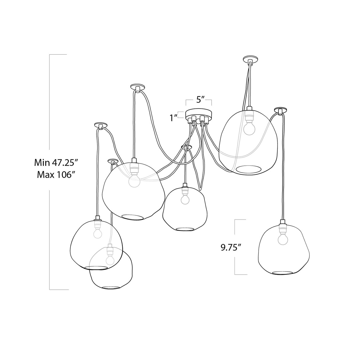 Molten Chandelier - line drawing.