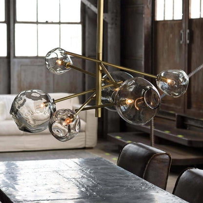 Molten Multi Light Chandelier in dining room.