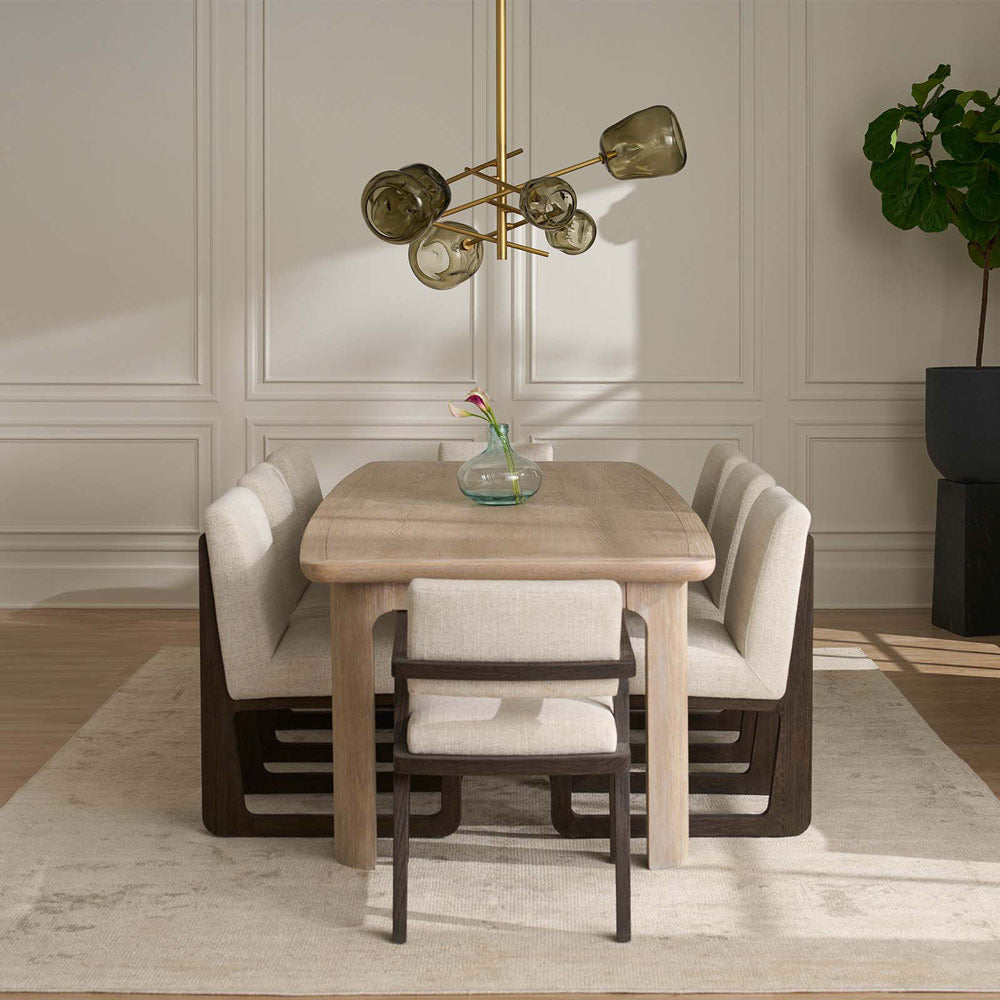 Molten Multi Light Chandelier in dining room.