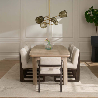 Molten Multi Light Chandelier in dining room.
