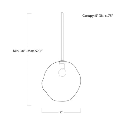 Molten Pendant Light - line drawing.
