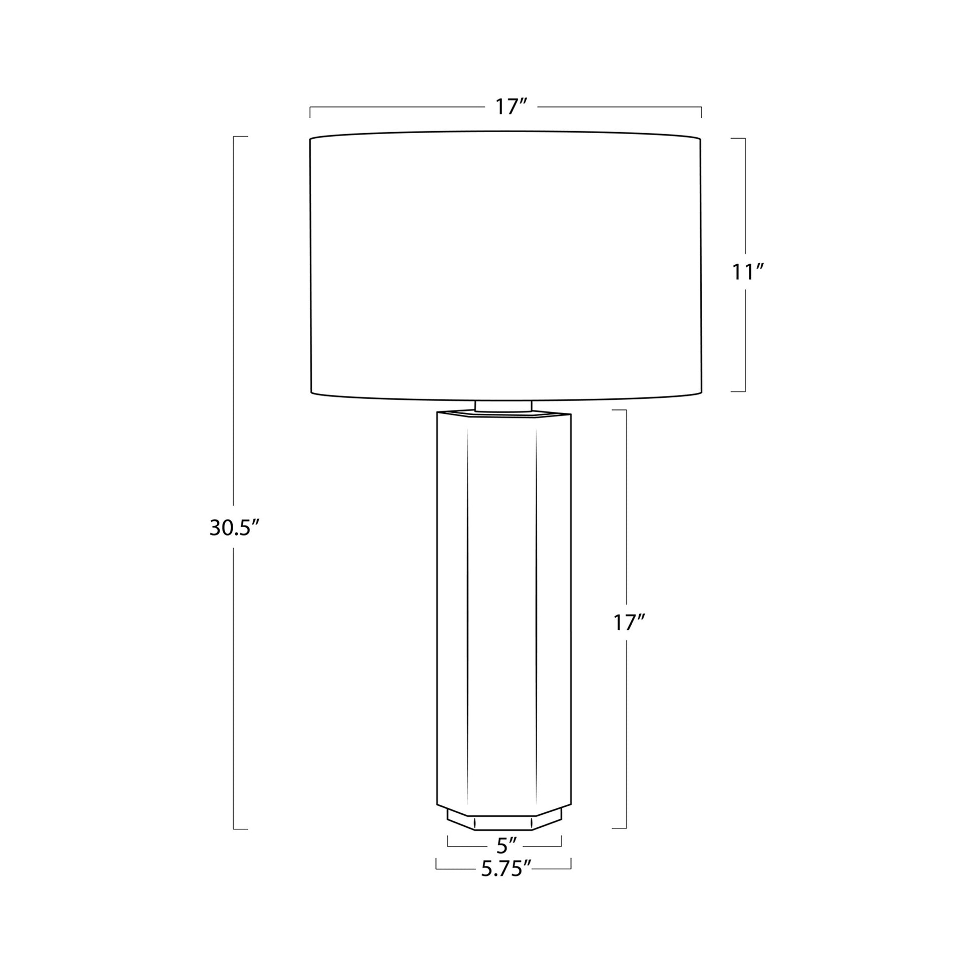 Nico Table Lamp - line drawing.