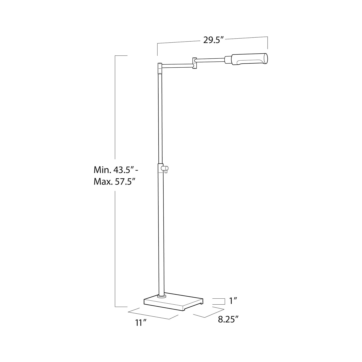 Noble Floor Lamp - line drawing.