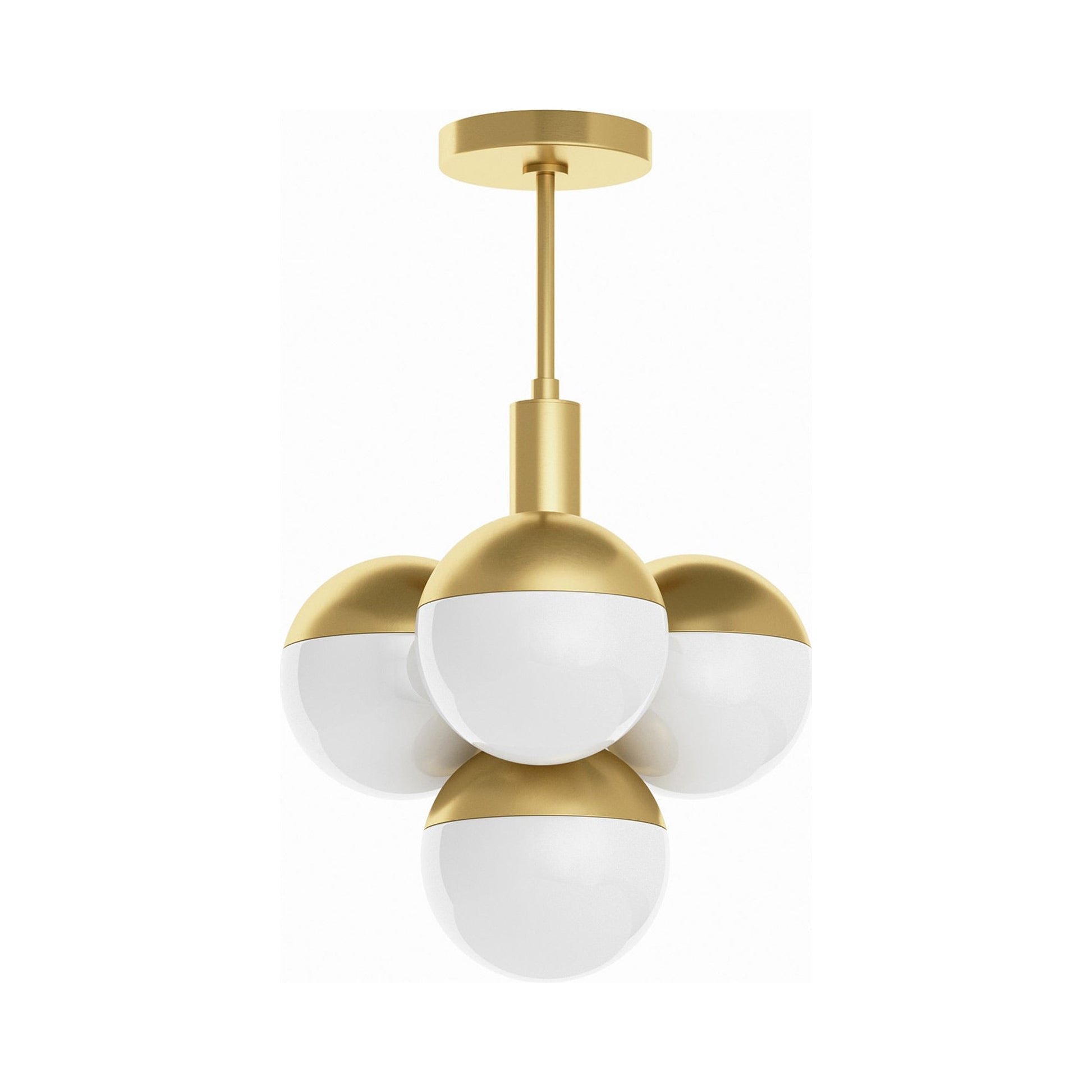Oliver Pendant Light in Natural Brass.