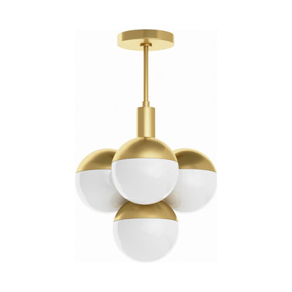 Oliver Pendant Light in Natural Brass.