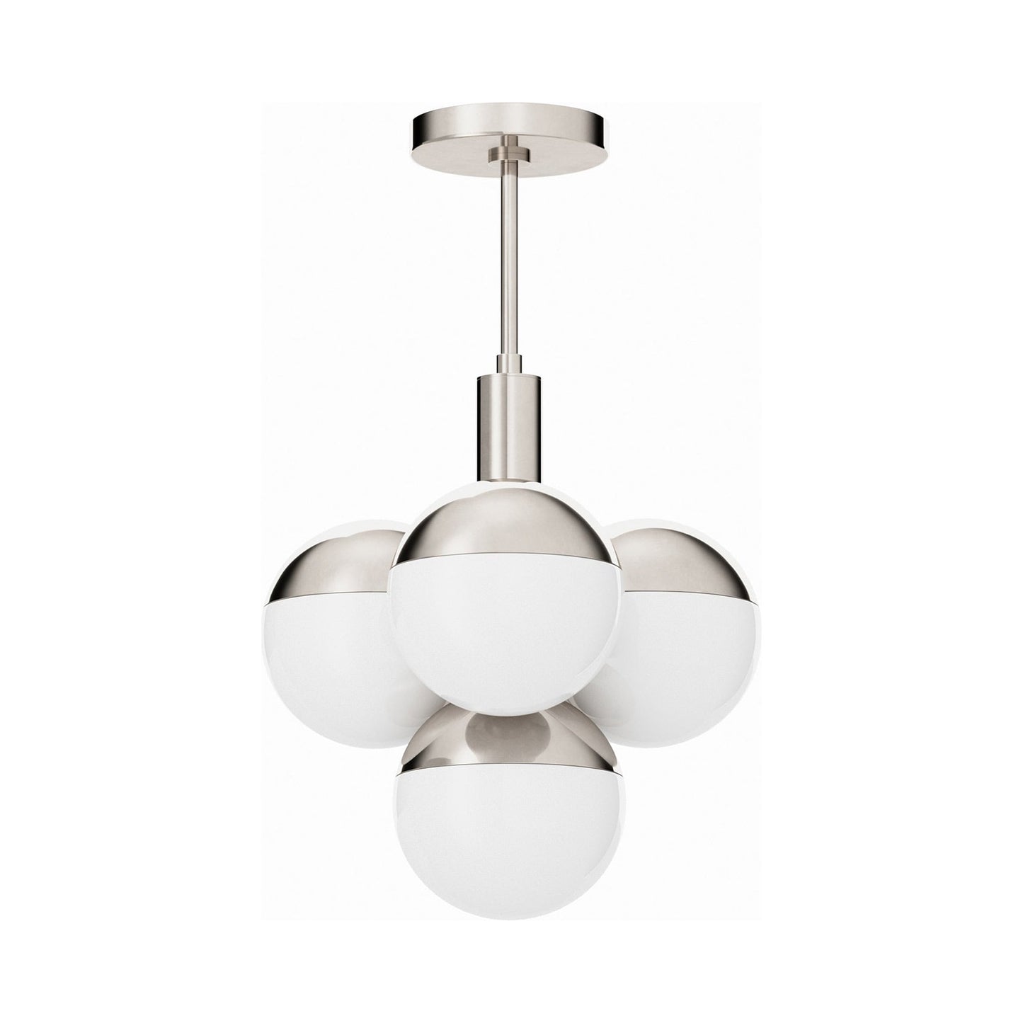 Oliver Pendant Light in Polished Nickel.