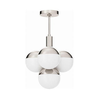 Oliver Pendant Light in Polished Nickel.