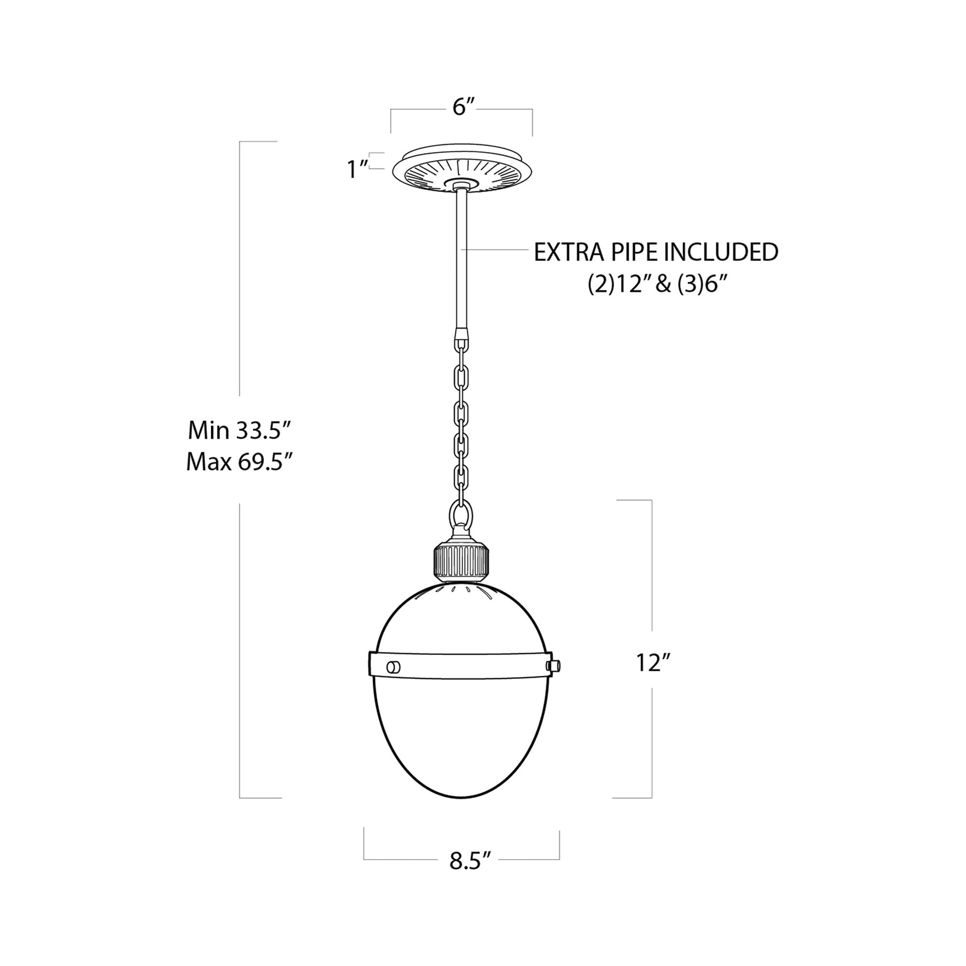 Otis Pendant Light - line drawing.