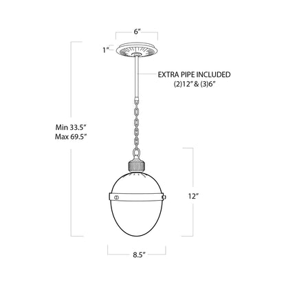 Otis Pendant Light - line drawing.