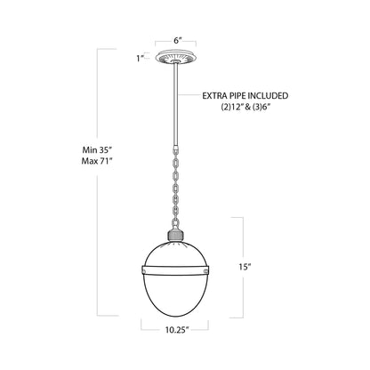 Otis Pendant Light - line drawing.