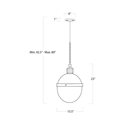 Otis Pendant Light - line drawing.