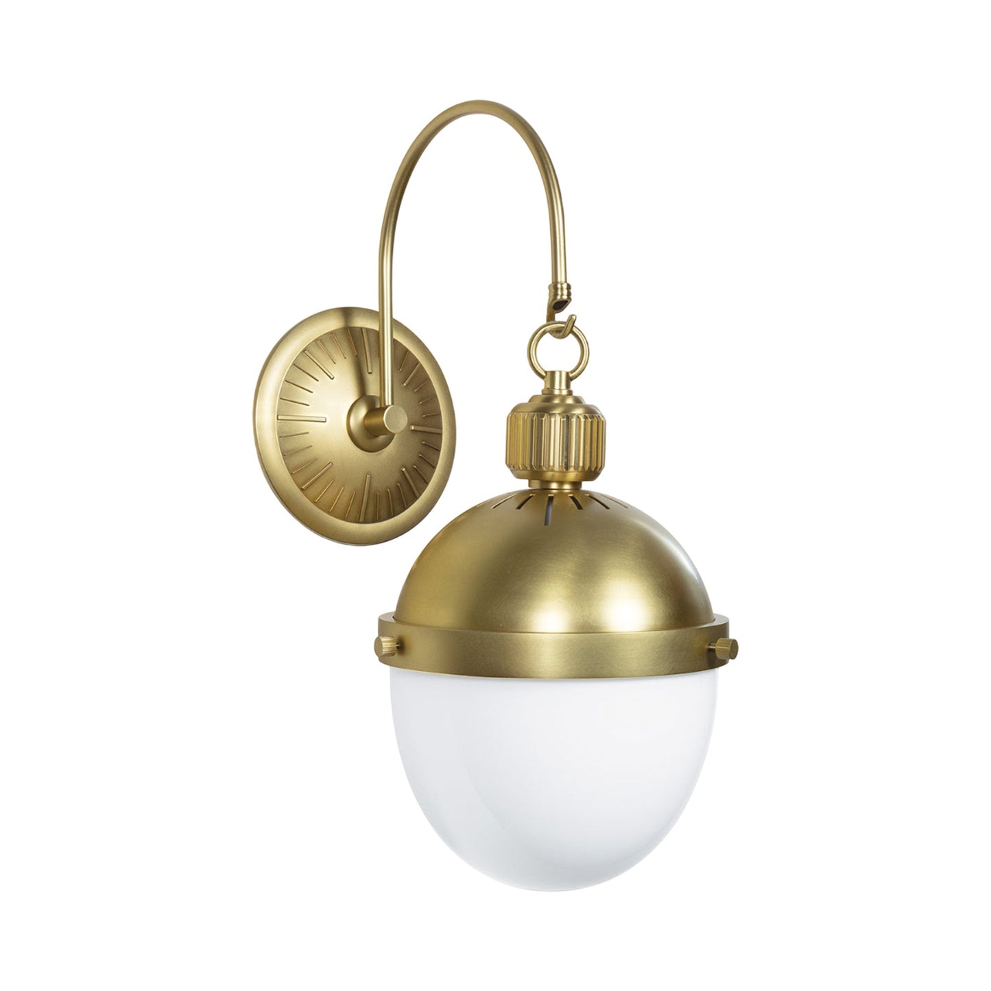 Otis Wall Light in Natural Brass.