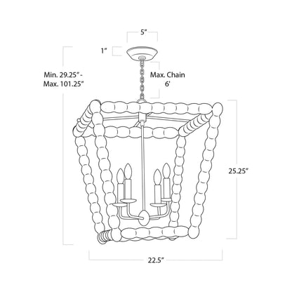 Perennial Pendant Light - line drawing.