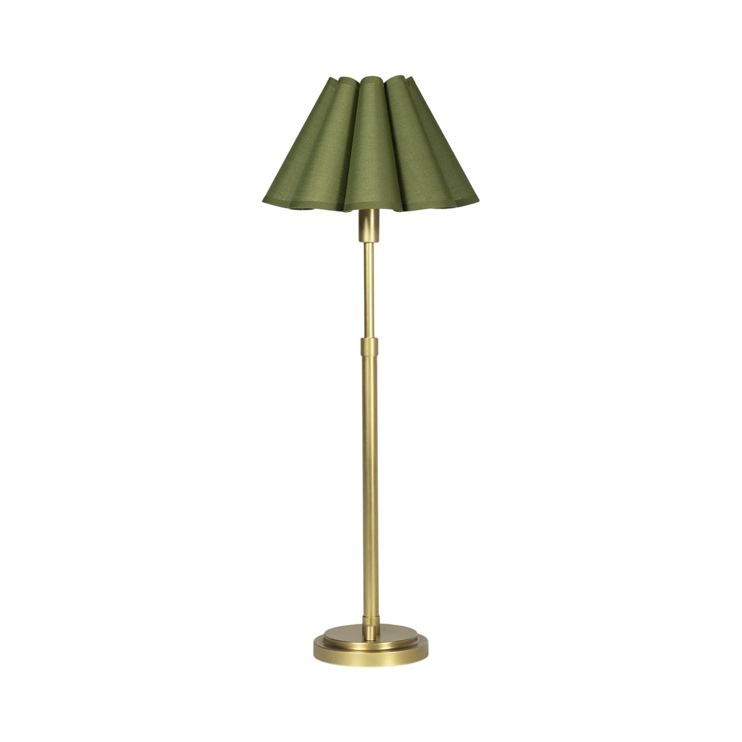 Polly Buffet Table Lamp in Natural Brass.