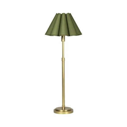Polly Buffet Table Lamp in Natural Brass.