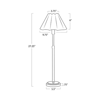 Polly Buffet Table Lamp - line drawing.