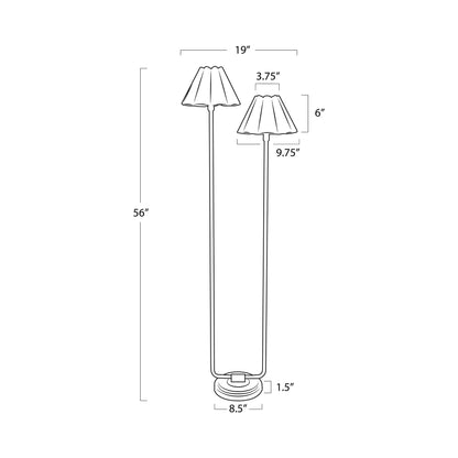Polly Floor Lamp - line drawing.